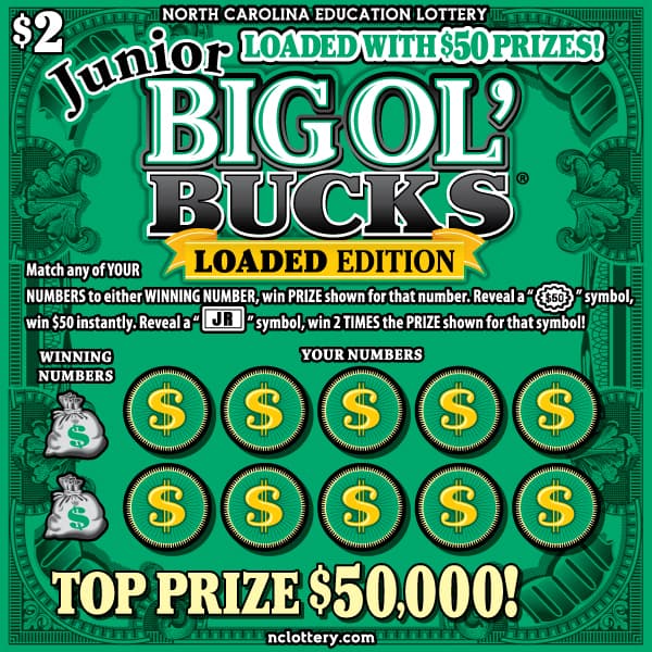 Jr Big Ol Bucks scratch-off ticket
