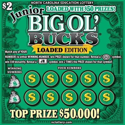 Jr Big Ol Bucks scratch-off ticket