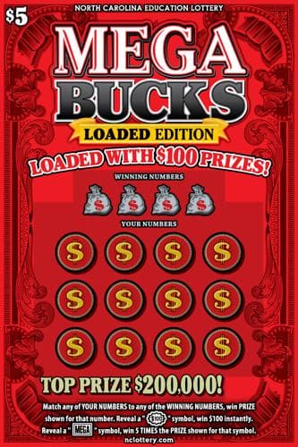 Mega Bucks scratch-off ticket