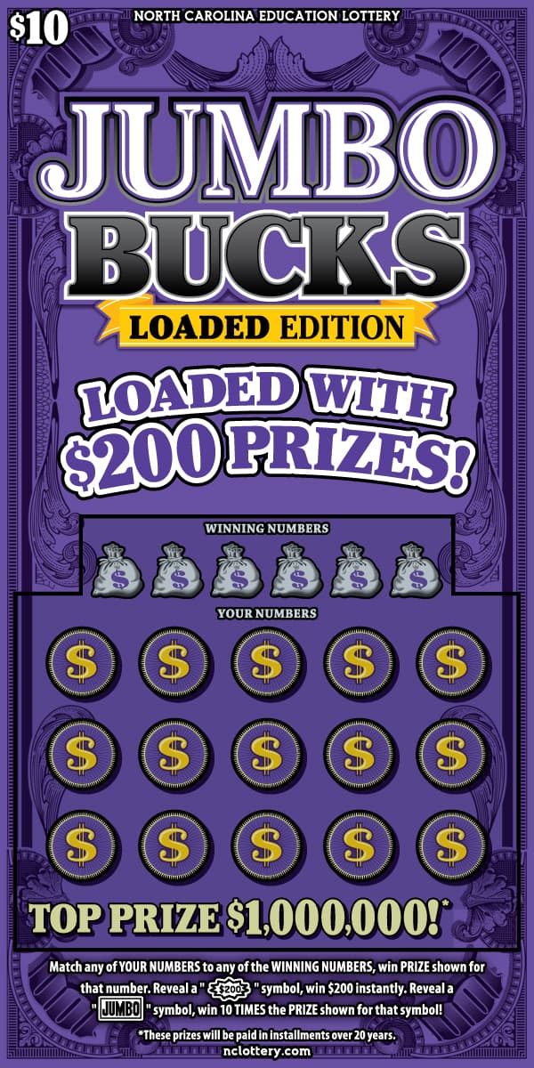 Jumbo Bucks scratch-off ticket