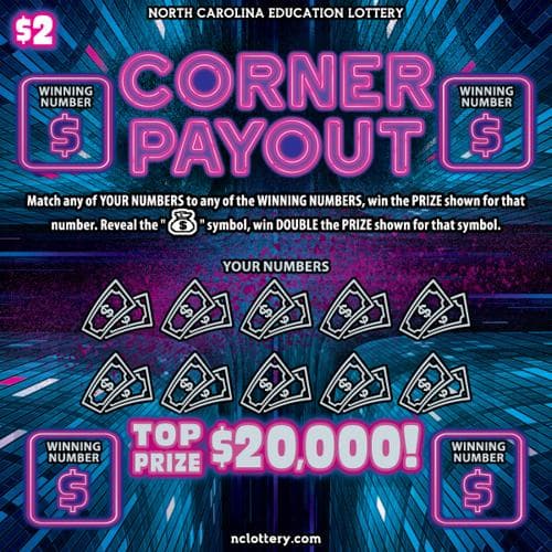 Corner Payout scratch-off ticket