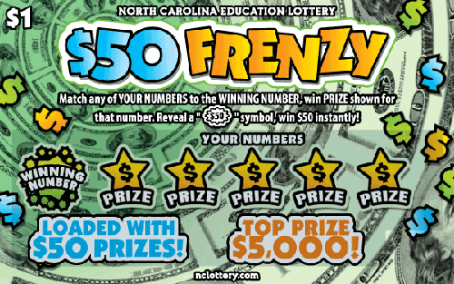 $50 Frenzy scratch-off ticket