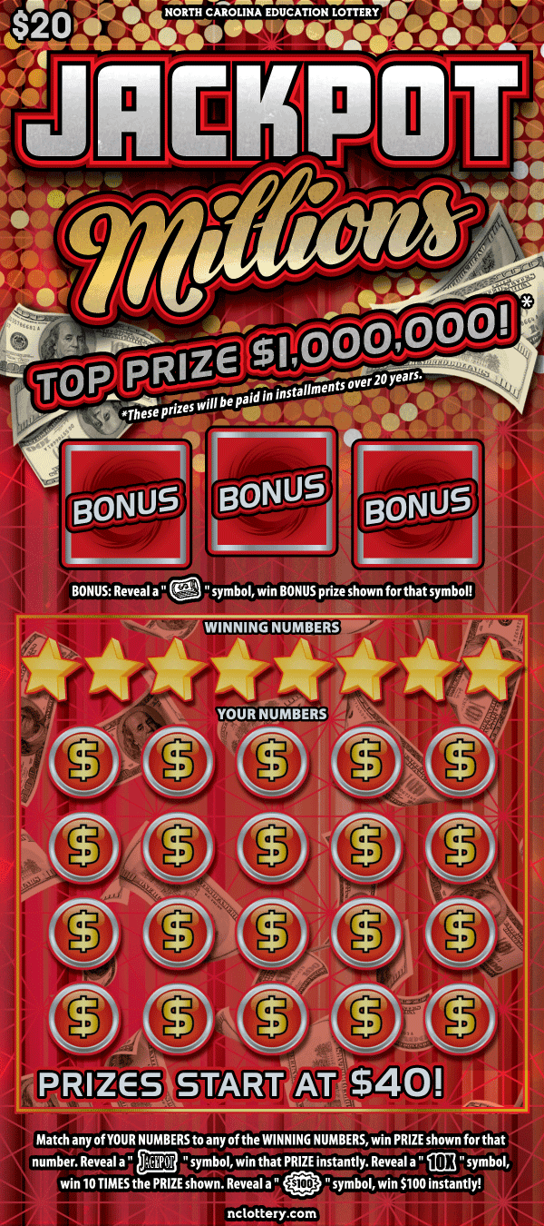 Jackpot Millions scratch-off ticket