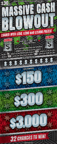 Massive Cash Blowout scratch-off ticket