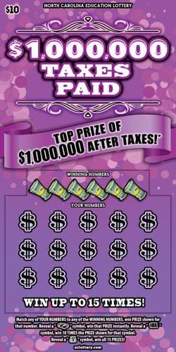 $1,000,000 Taxes Paid scratch-off ticket