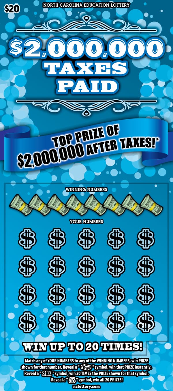 $2,000,000 Taxes Paid scratch-off ticket