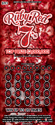 Ruby Red 7's scratch-off ticket