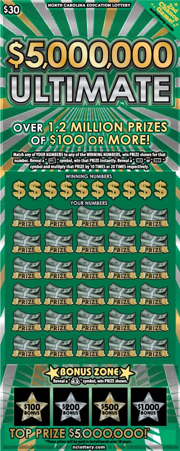 $5,000,000 Ultimate scratch-off ticket