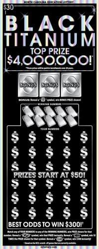 Black Titanium scratch-off ticket