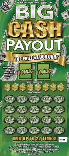 Big Cash Payout scratch-off ticket