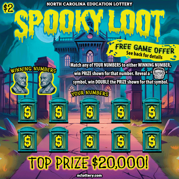 Spooky Loot scratch-off ticket