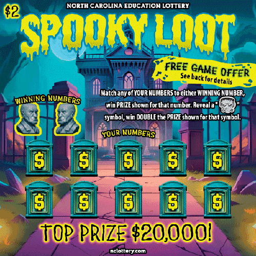 Spooky Loot scratch-off ticket