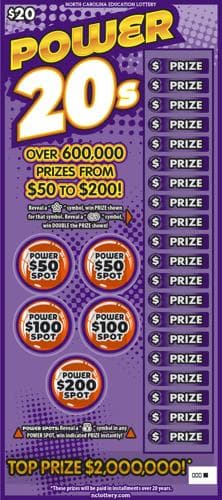 Power 20s scratch-off ticket