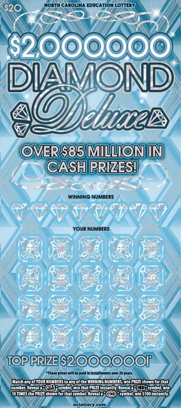 $2,000,000 Diamond Deluxe scratch-off ticket