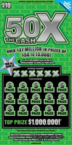 50X The Cash scratch-off ticket