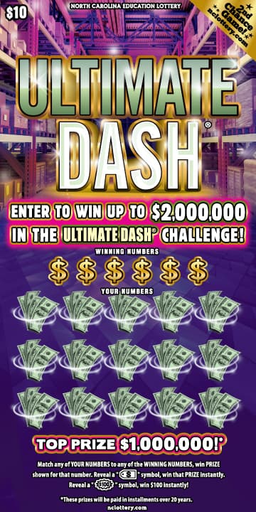 Ultimate Dash scratch-off ticket