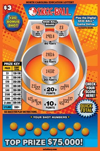 SKEE-BALL® scratch-off ticket