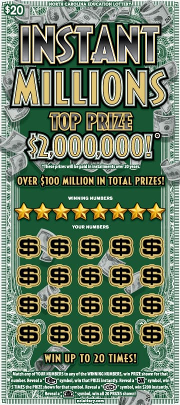 Instant Millions scratch-off ticket