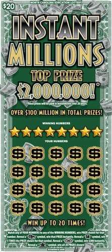 Instant Millions scratch-off ticket