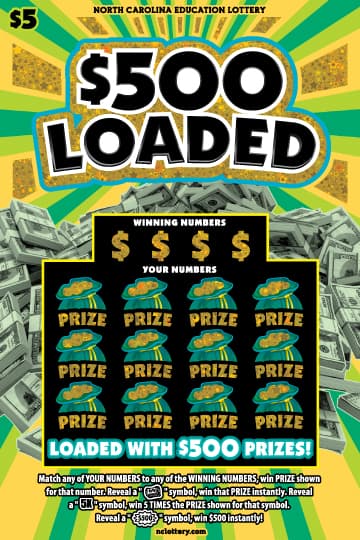 $500 Loaded scratch-off ticket