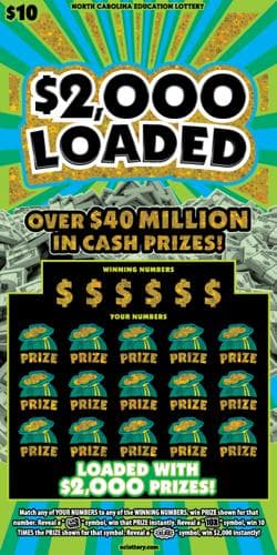 $2,000 Loaded scratch-off ticket