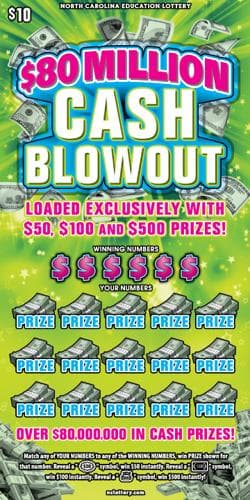 $80 Million Cash Blowout scratch-off ticket