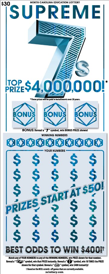 Supreme 7s scratch-off ticket