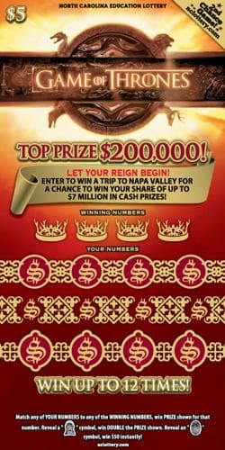 GAME OF THRONES™ scratch-off ticket