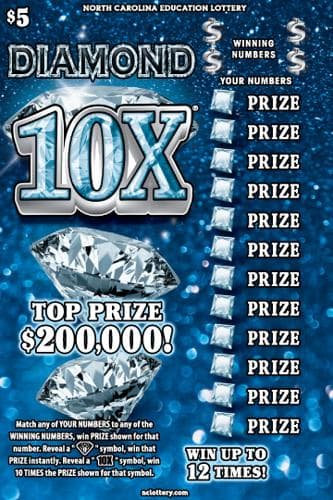 Diamond 10X scratch-off ticket