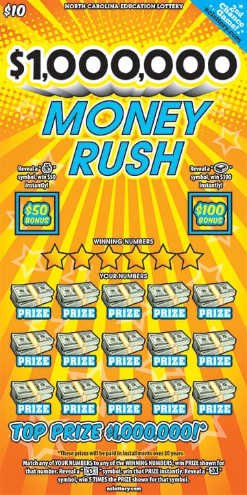 $1,000,000 Money Rush scratch-off ticket