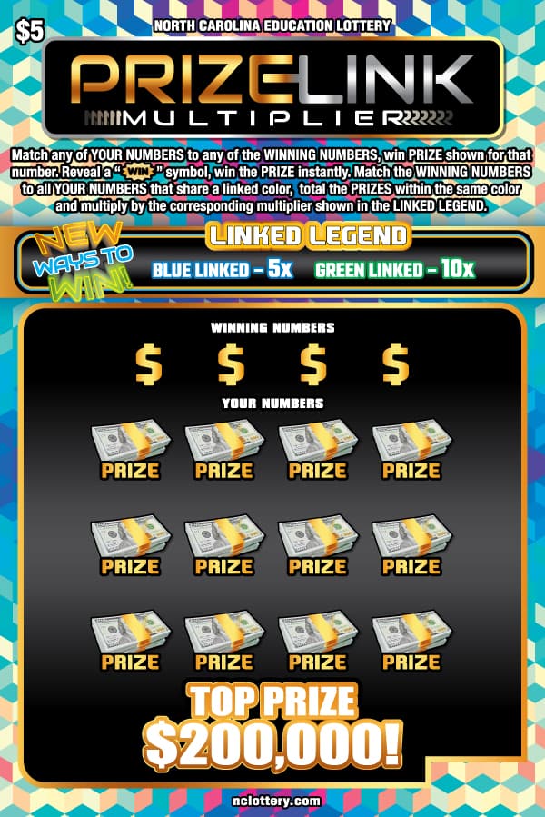 Prize Link Multiplier scratch-off ticket