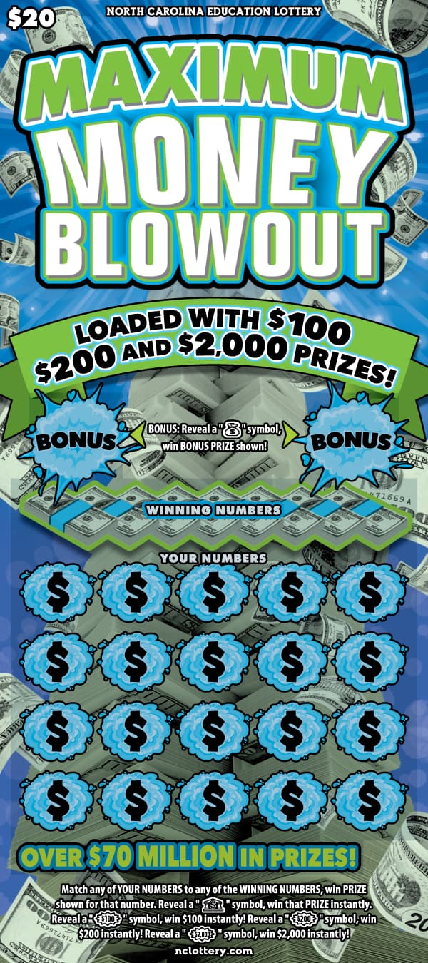 Maximum Money Blowout scratch-off ticket