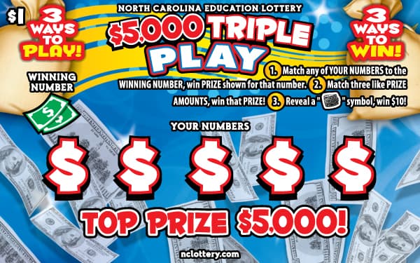 $5,000 Triple Play scratch-off ticket