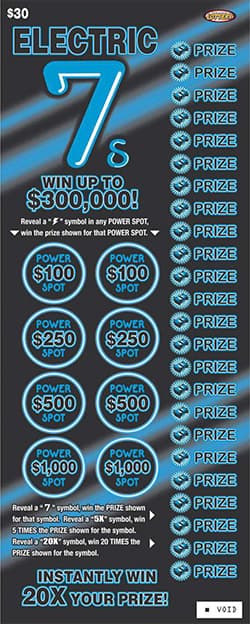 Electric 7s scratch-off ticket