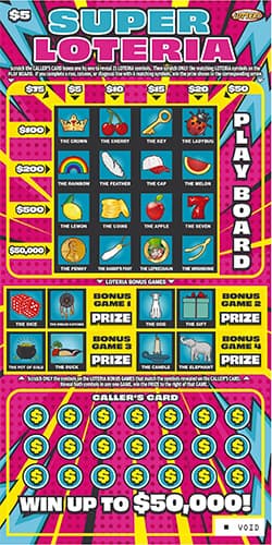 Super Loteria scratch-off ticket