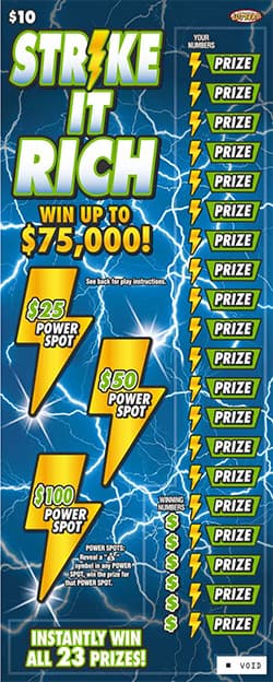 Strike It Rich scratch-off ticket