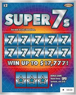 Super 7s scratch-off ticket