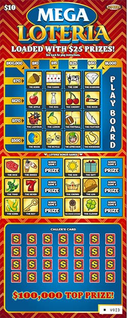 Mega Loteria scratch-off ticket