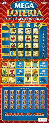 Mega Loteria scratch-off ticket