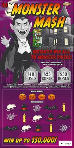 Monster Ma$h scratch-off ticket