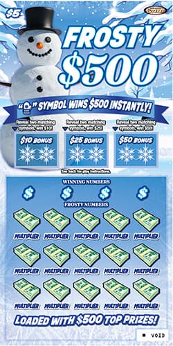 Frosty $500 scratch-off ticket
