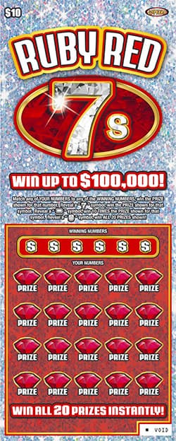 Ruby Red 7s scratch-off ticket