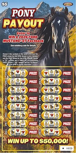 Pony Payout scratch-off ticket