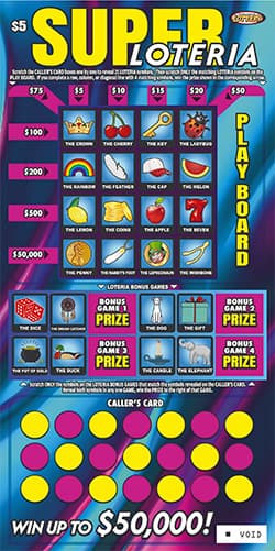Super Loteria scratch-off ticket