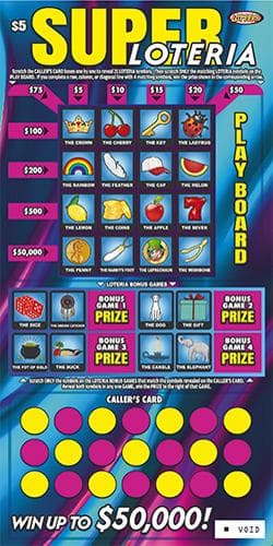 Super Loteria scratch-off ticket