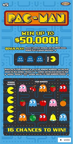 PAC-MAN scratch-off ticket
