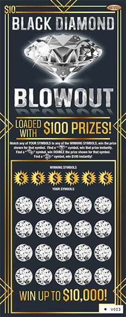 Black Diamond Blowout scratch-off ticket