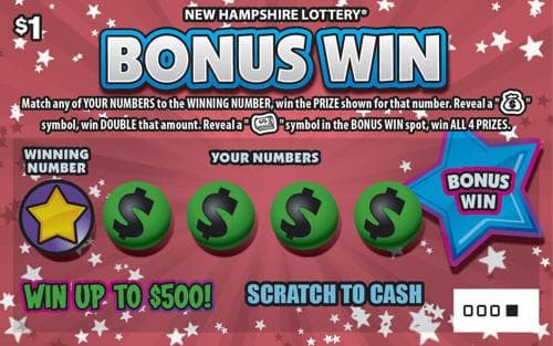 Bonus Win scratch-off ticket