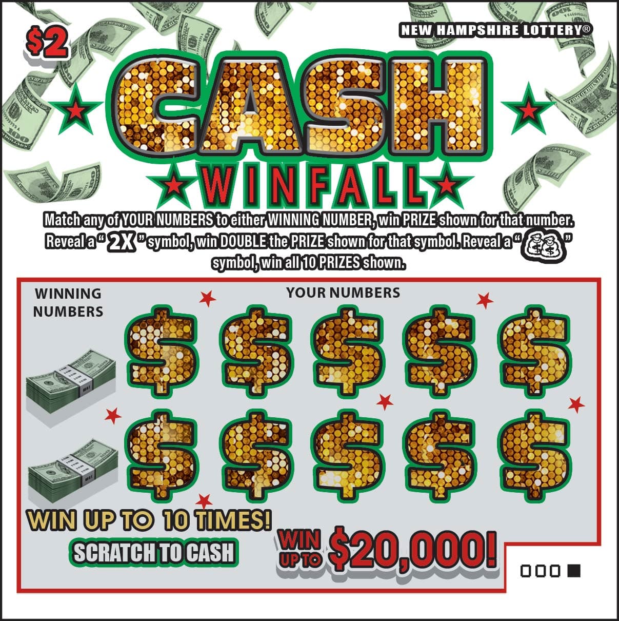 Cash Winfall scratch-off ticket
