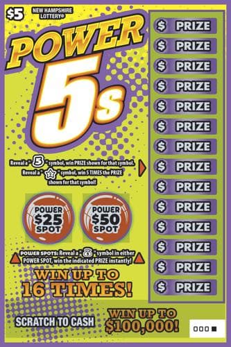 Power 5s scratch-off ticket